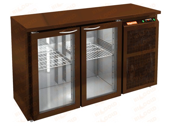 Стол охлаждаемый HICOLD BNG 11 BR2 HT BAR, пластификат, 2 двери (+2...+10°С)